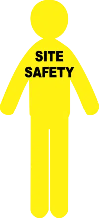 Yellow Corflute Man + Site Safety Sticker RD618