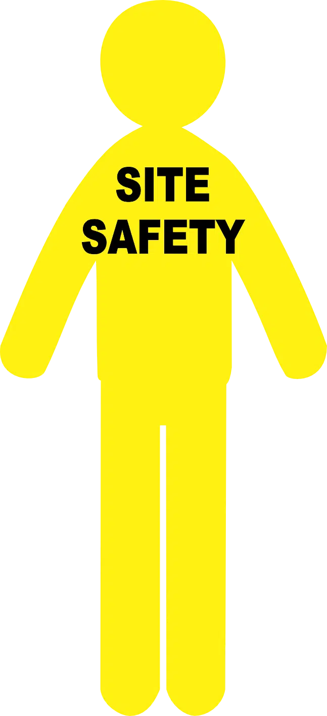 Yellow Corflute Man + Site Safety Sticker RD618