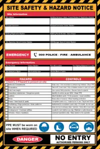 Site Hazard Notice Board C19112