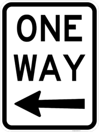 R2-2(L) One Way Sign (Arrow Left Symbolic)