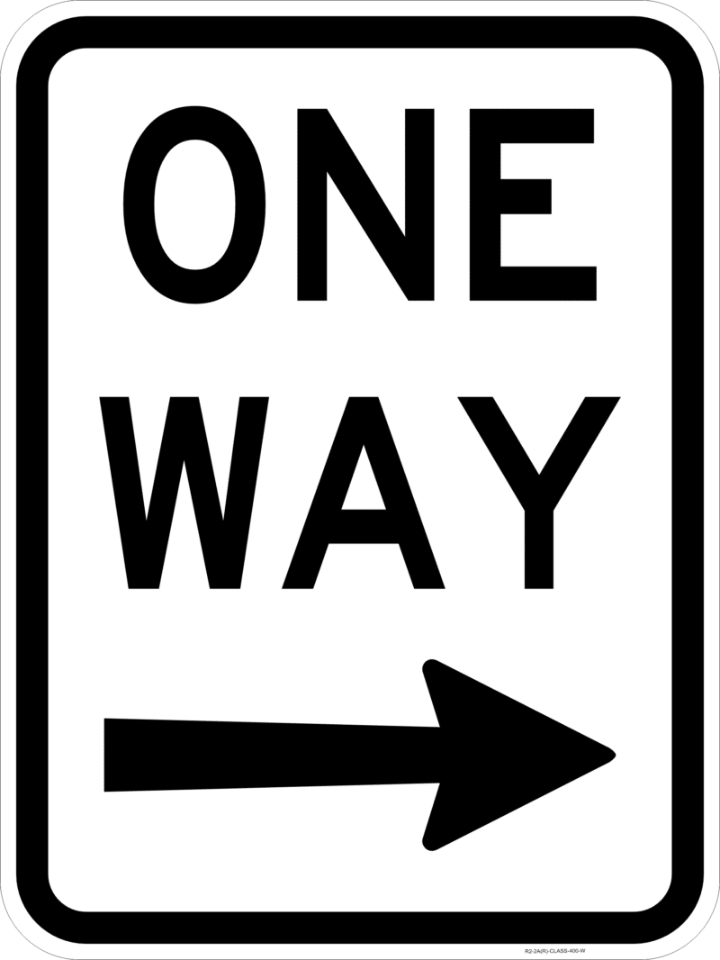 R2-2(R) One Way Sign (Arrow Right Symbolic)