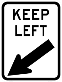 R2-3(L) Keep Left (Angled Arrow Symbolic)