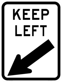 R2-3(L) Keep Left (Angled Arrow Symbolic)