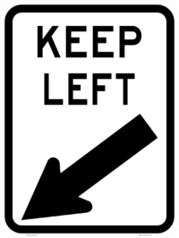 R2-3(L) Keep Left (Angled Arrow Symbolic)