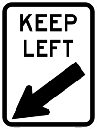 R2-3(L) Keep Left (Angled Arrow Symbolic)