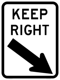R2-3(R) Keep Right (Angled Arrow Symbolic)