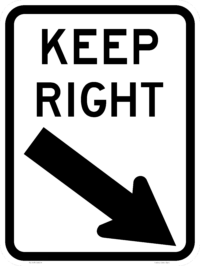 R2-3(R) Keep Right (Angled Arrow Symbolic)