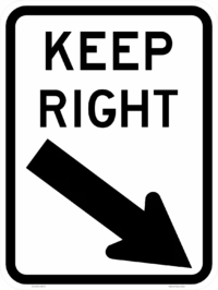 R2-3(R) Keep Right (Angled Arrow Symbolic)