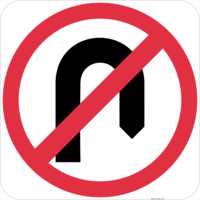 R2-5 No U Turn Sign