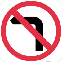 R2-6(L) No Left Turn Sign
