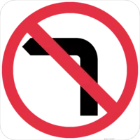 R2-6(L) No Left Turn Sign