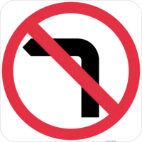 R2-6(L) No Left Turn Sign