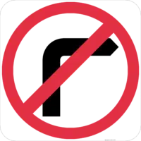 R2-6(R) No Right Turn Sign