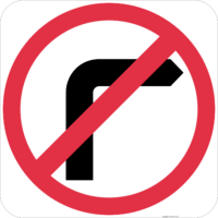 R2-6(R) No Right Turn Sign