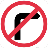 R2-6(R) No Right Turn Sign