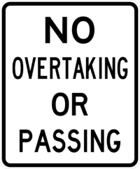R6-1A No Overtaking Or Passing