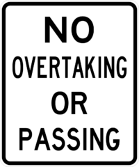 R6-1A No Overtaking Or Passing