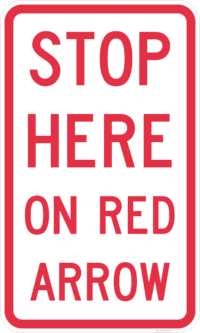 R6-14A Stop Here On Red Arrow