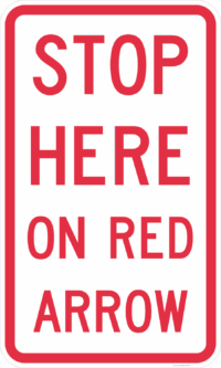 R6-14A Stop Here On Red Arrow