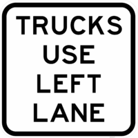 R6-28A Trucks Use Left Lane