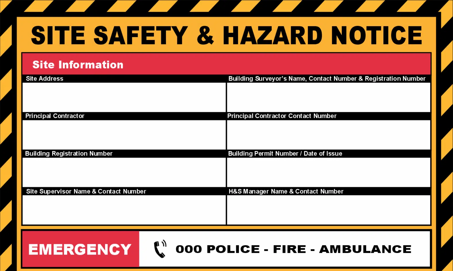Site Hazard Notice Board  C19112 - Image 3