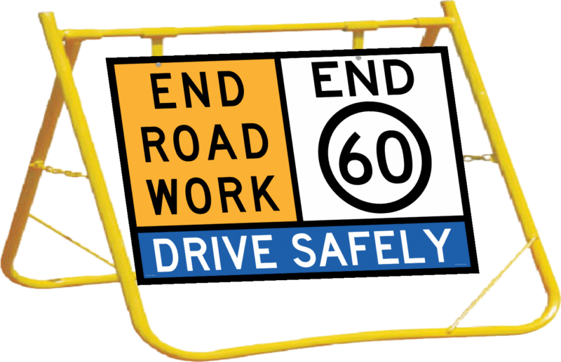 End Road Work Sign and Stand Combo  A400341