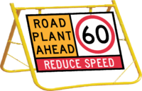 Road Plant Ahead Sign and Stand Combo A400342
