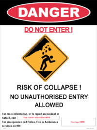 Danger Risk Of Collapse Sign    D10399