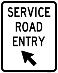 G9-71 Service Road Entry (Angled Up Left Arrow)