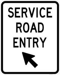 G9-71 Service Road Entry (Angled Up Left Arrow)