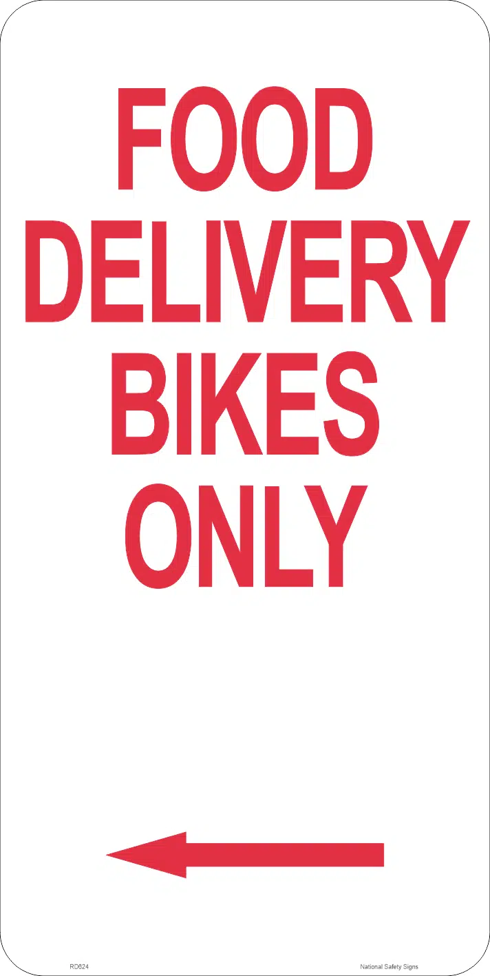 Food Delivery Bikes Only Sign RD624 - Image 3