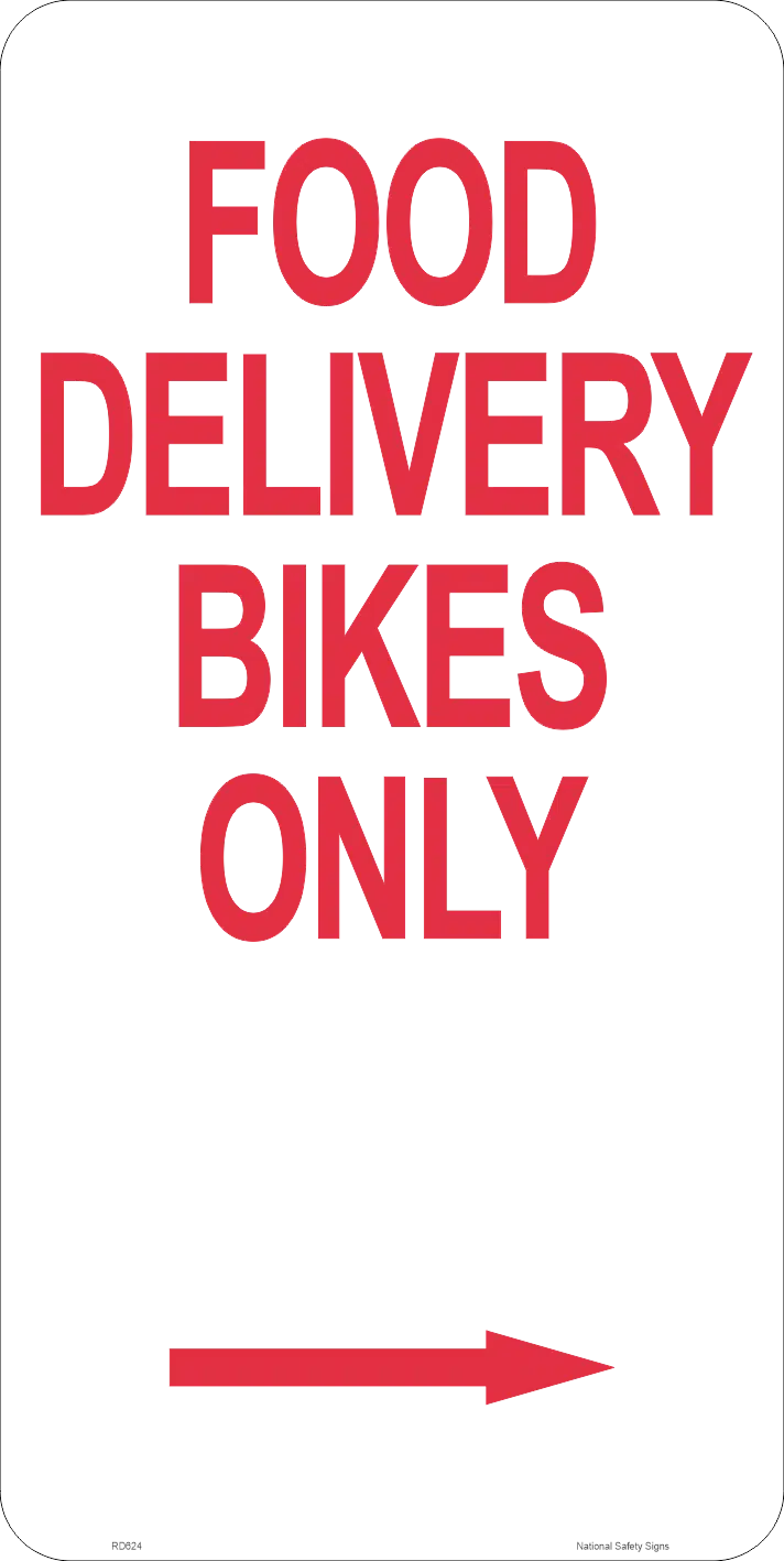 Food Delivery Bikes Only Sign RD624 - Image 2