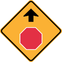 W3-1 Stop Sign Ahead (symbolic)