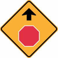 W3-1 Stop Sign Ahead (symbolic)