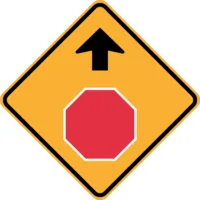 W3-1 Stop Sign Ahead (symbolic)