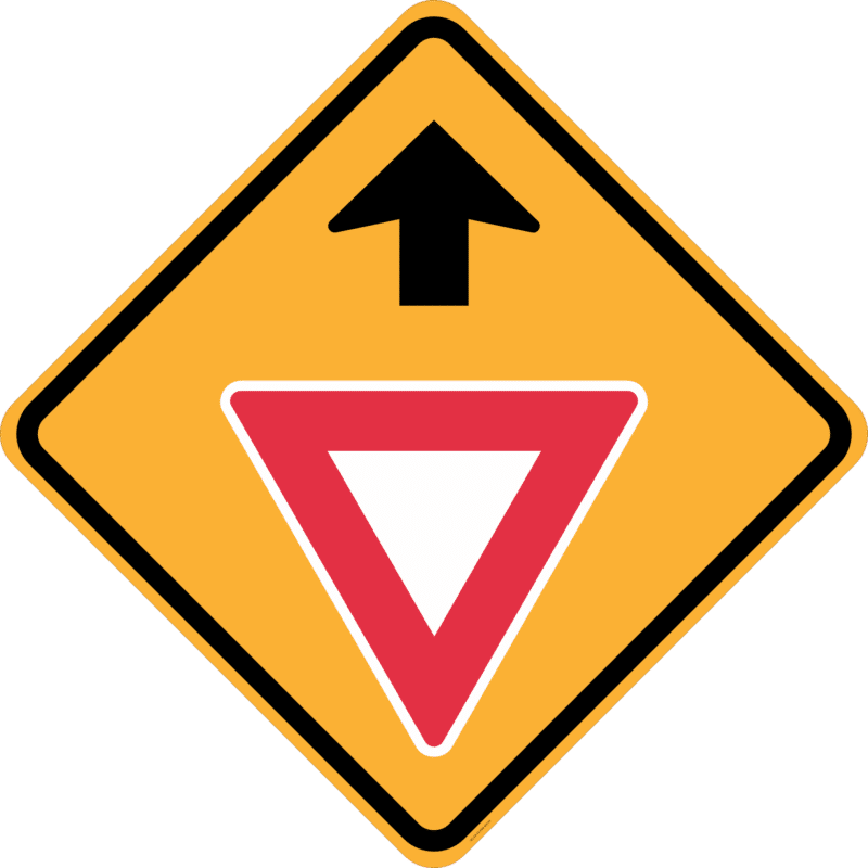 W3-2 Give Way Sign Ahead (symbolic)