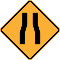 Road Narrows Sign       RD213