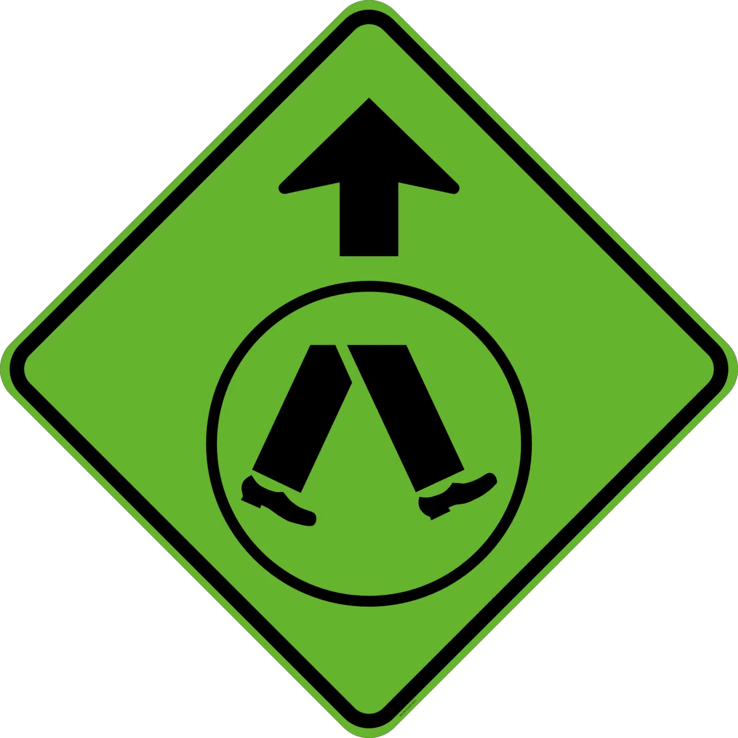W6-2 Pedestrian Crossing Ahead (symbolic)