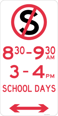 R5-36 No Stopping - Time Restriction