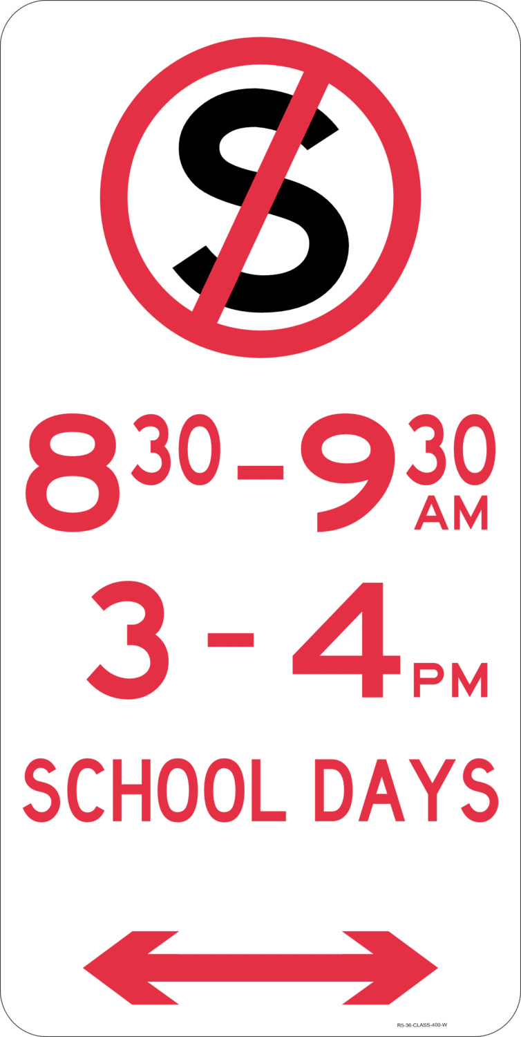 R5-36 No Stopping - Time Restriction