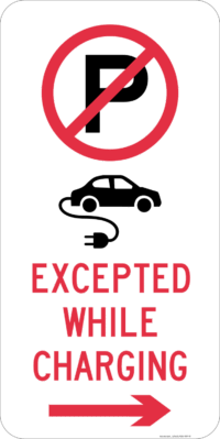 R5-40-Q01_1 No Parking - Electric Vehicles Excepted While Charging - QLD Only