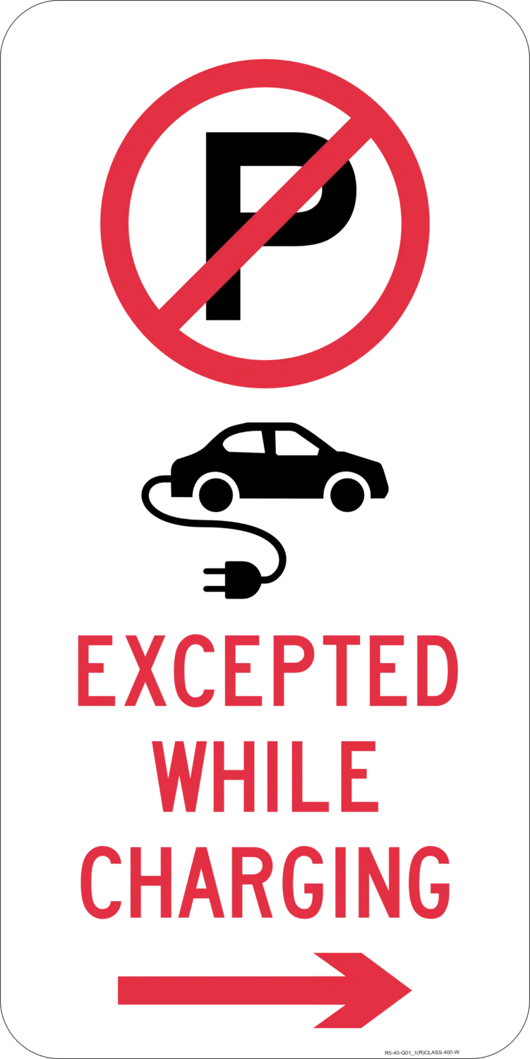 R5-40-Q01_1 No Parking - Electric Vehicles Excepted While Charging - QLD Only