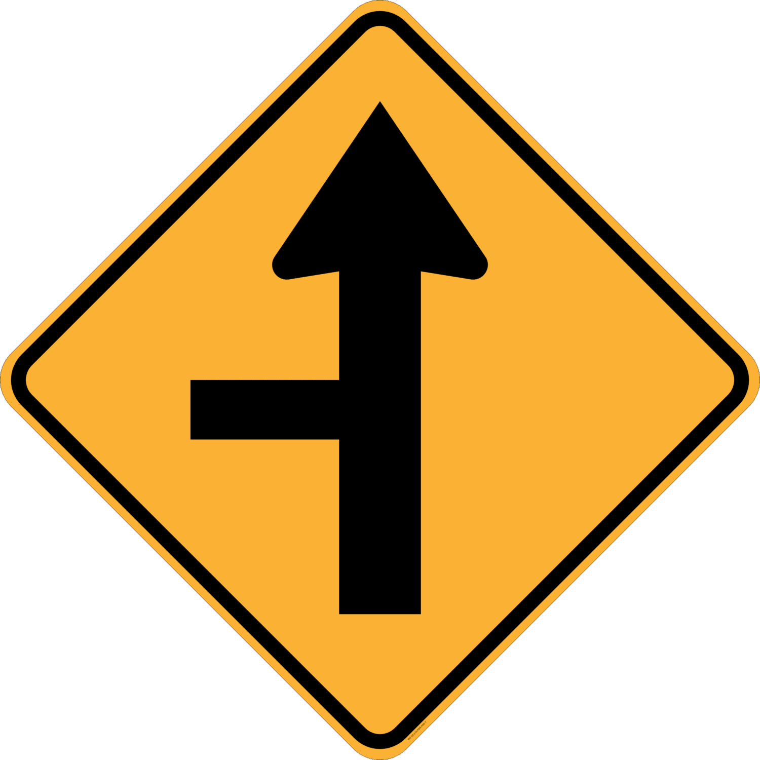 W2-4(L) Side Road Intersection on Straight (left symbolic)