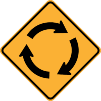 Roundabout Ahead Sign    RD210