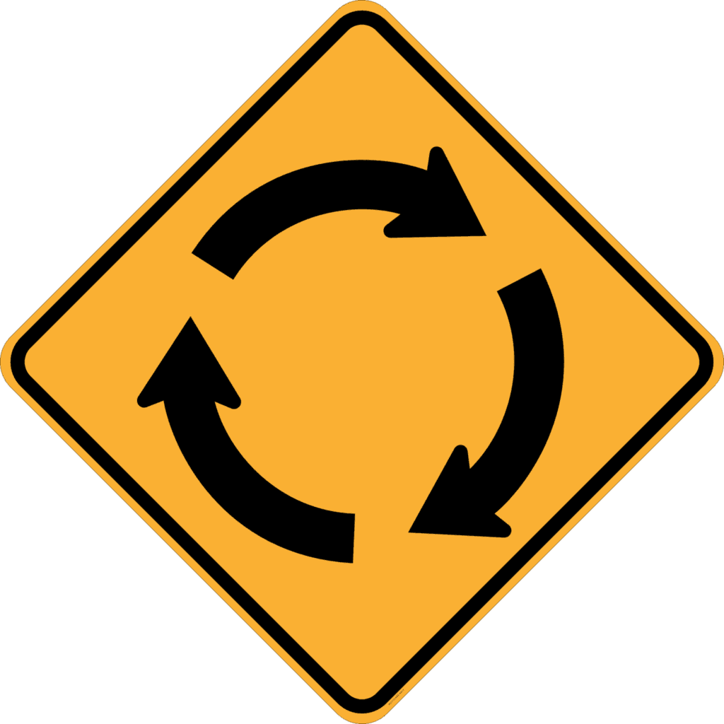 Roundabout Ahead Sign - Traffic Signs Online - Road signs