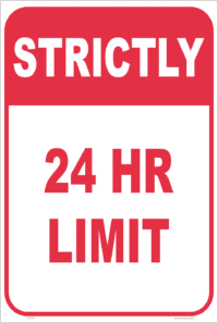 24 Hour Parking Limit sign RD625
