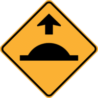 Speed hump ahead sign    RD208