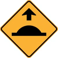Speed hump ahead sign    RD208