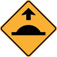 Speed hump ahead sign RD208