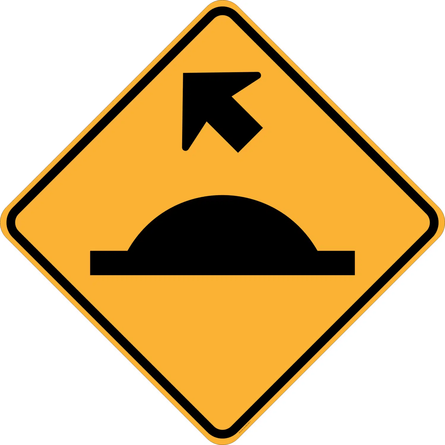 W3-4-2(L) Road Humps Ahead (Angled Left)